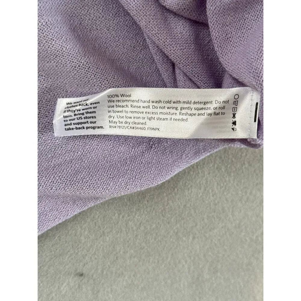 Women’s Eileen Fisher Purple Balloon Sleeve Sweater Shirt Sz M